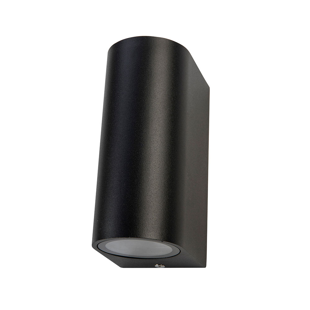 EXP 2 Light Up & Down 240V GU10 Wall Pillar Light Black - EXP-2 BLK