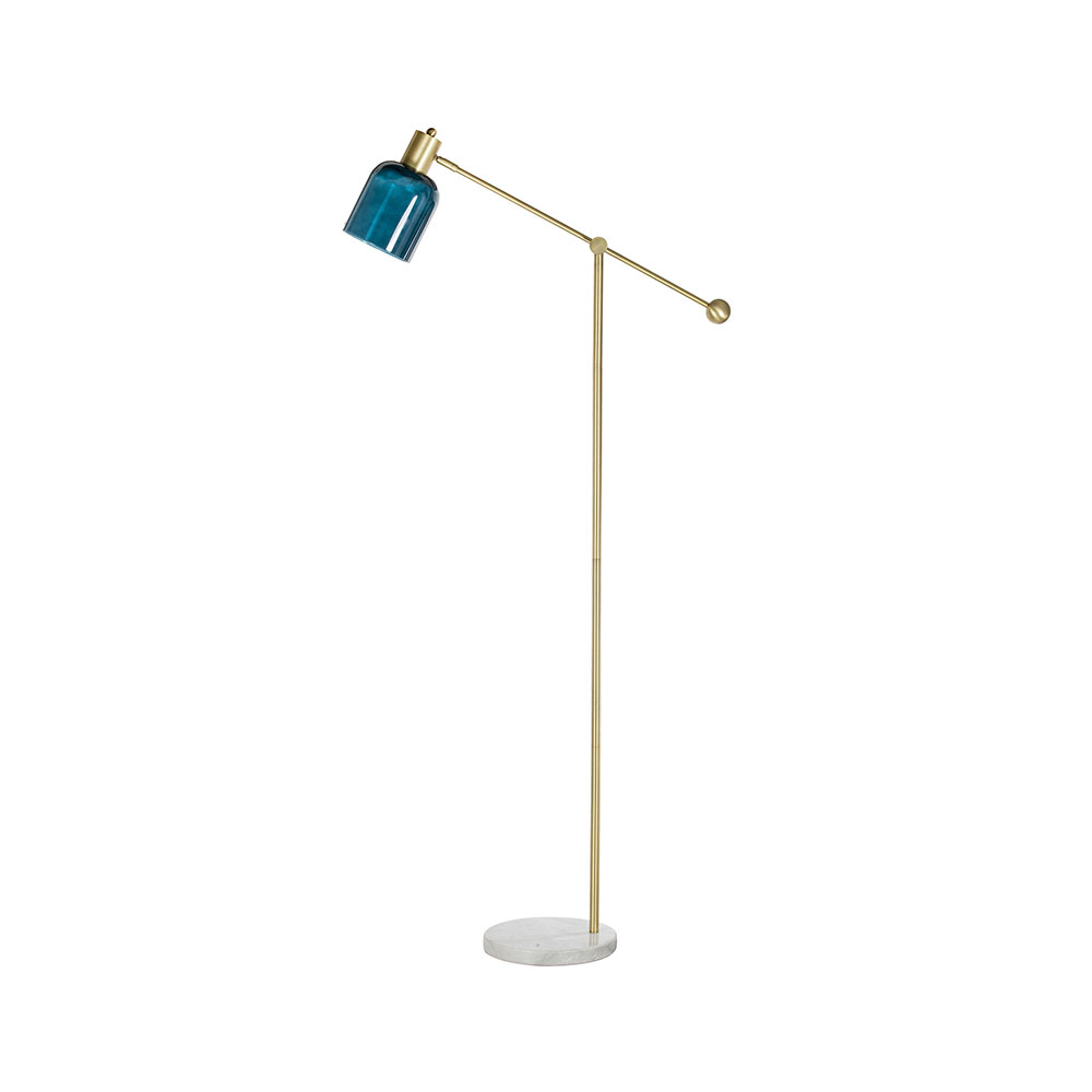 Noah Floor Lamp Blue / White / Brass - JLFLAM009