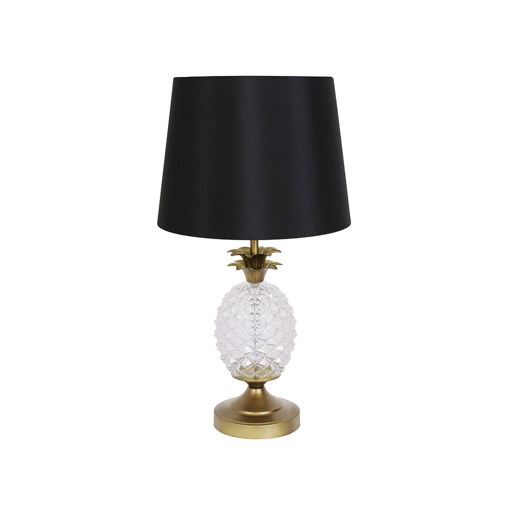 Pineapple Table Lamp Antique Gold / Clear / Black - JLTLSH003