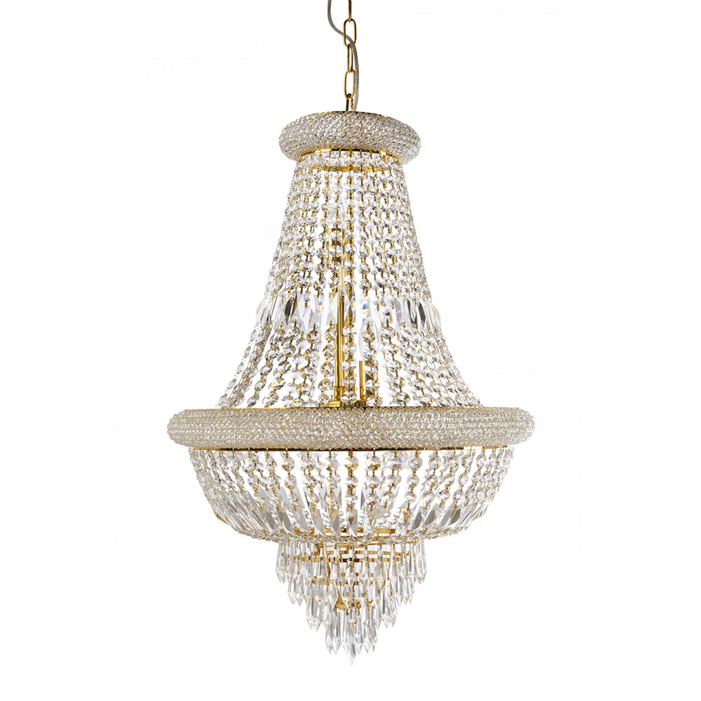 Kiotto 5 Light Crystal Pendant Gold - KIOTTO-30 GLD