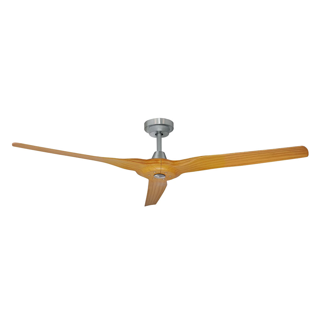 Radical 3 60" DC Ceiling Fan with Controller Brushed Aluminium with Bamboo Finish Blades - R323