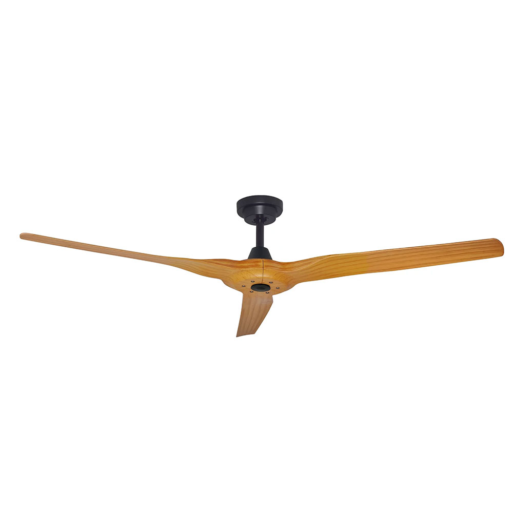 Radical 3 60" DC Ceiling Fan with Controller Matt Black with Bamboo Finish Blades - R324