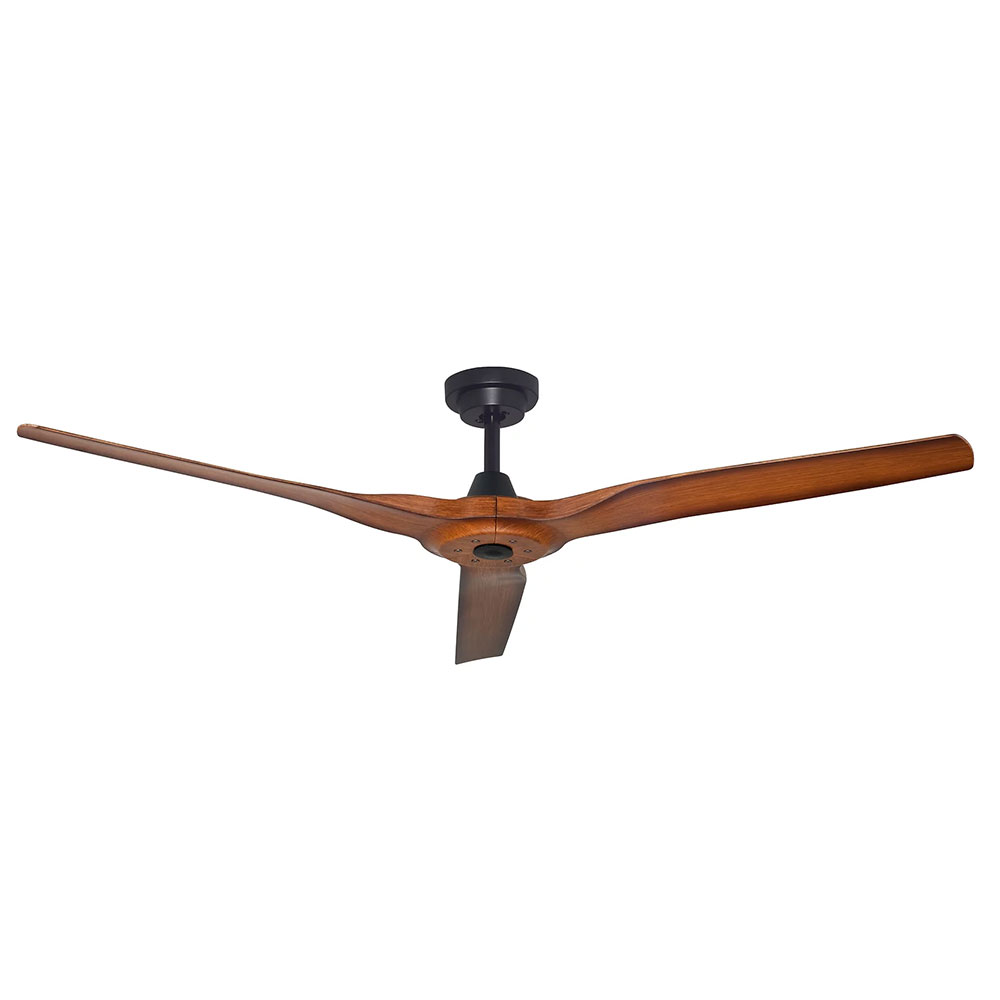 Radical 3 60" DC Ceiling Fan with Controller Matt Black with Koa Finish Blades - R325