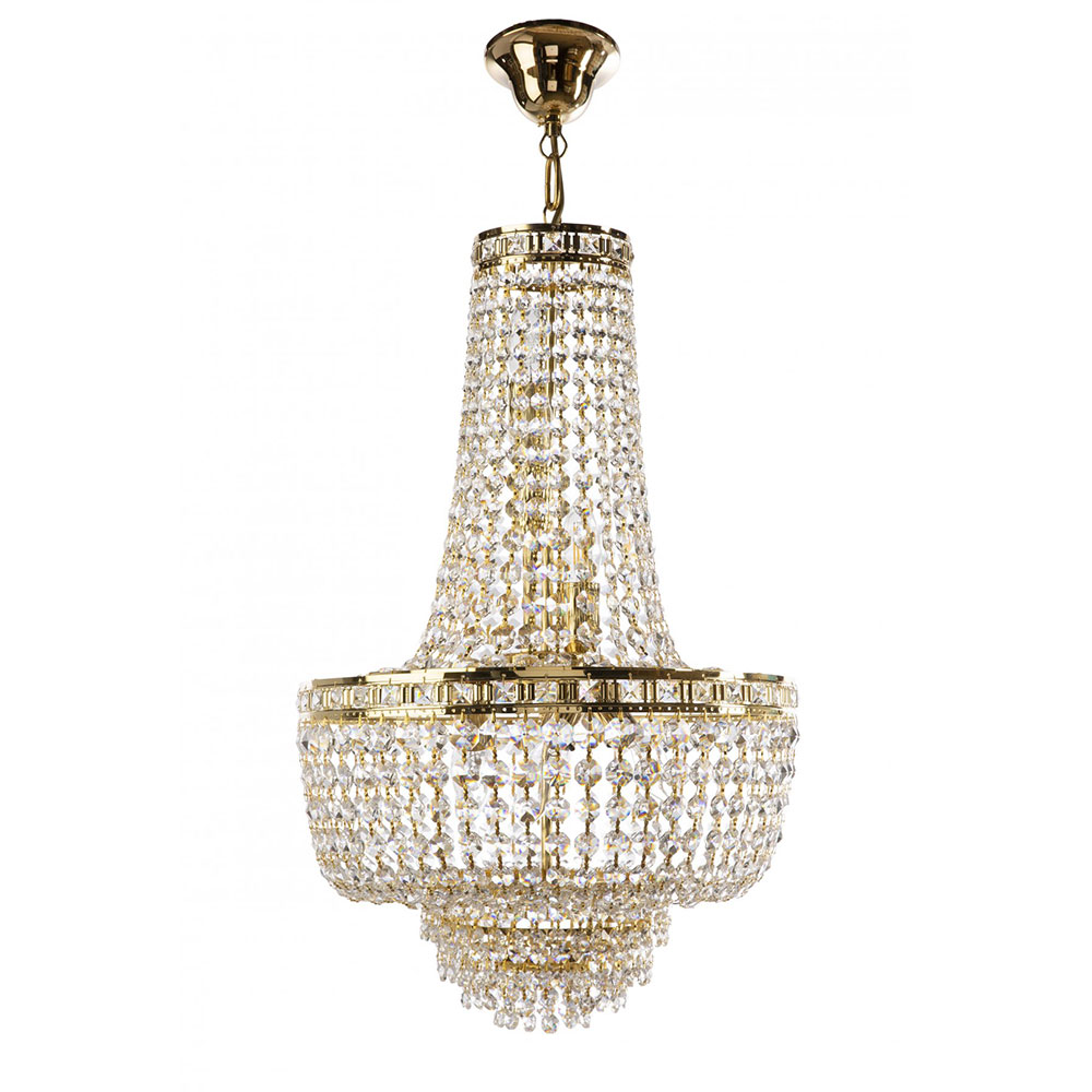 Setat 4 Light Crystal Pendant Small Gold - SETAT-30 GLD