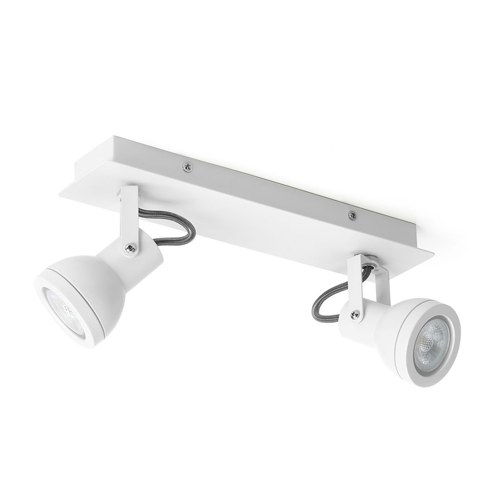 Reagan GU10 Double Bar Spotlight White - SR-B2-WH