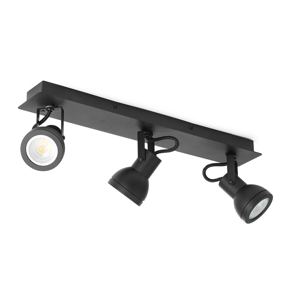 Reagan GU10 Triple Bar Spotlight Black - SR-B3-BL