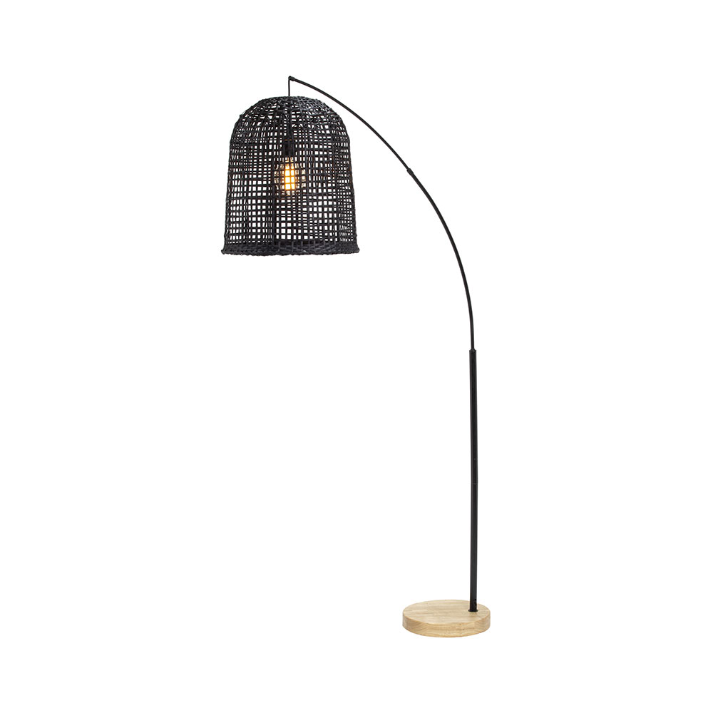 Weave Floor Lamp Black / Natural - XUFLGD7711