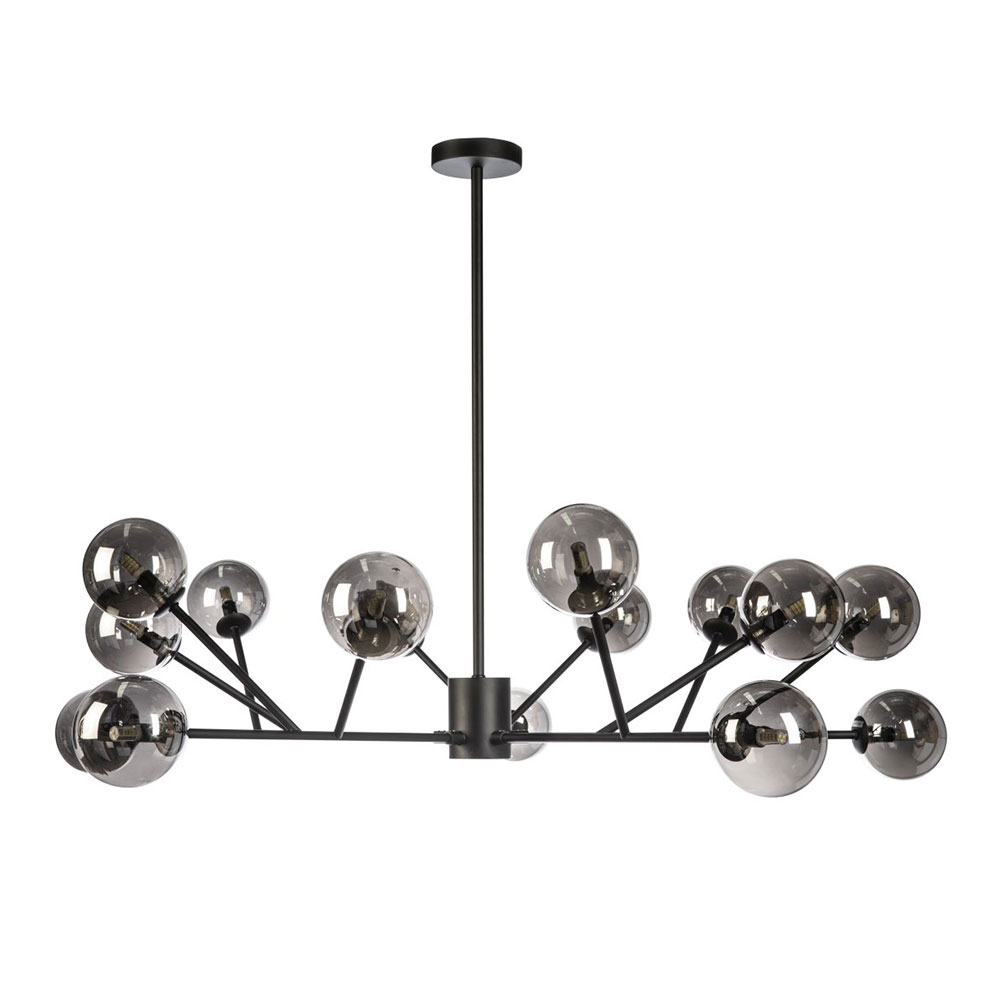 Holland 15 Light Pendant Black / Smoke - HOLLAND-15L BLK