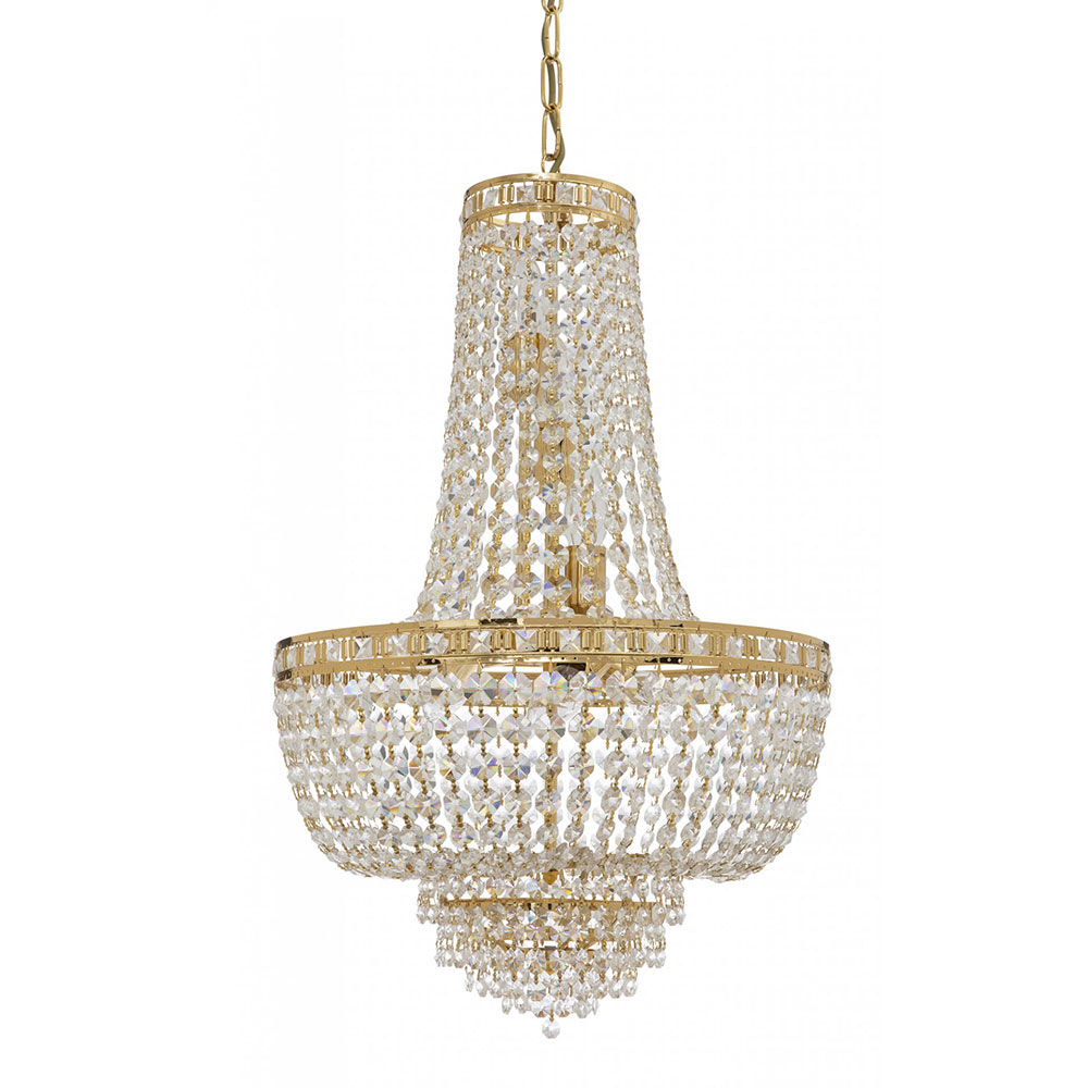 Setat 7 Light Crystal Pendant Medium Gold - SETAT-50 GLD