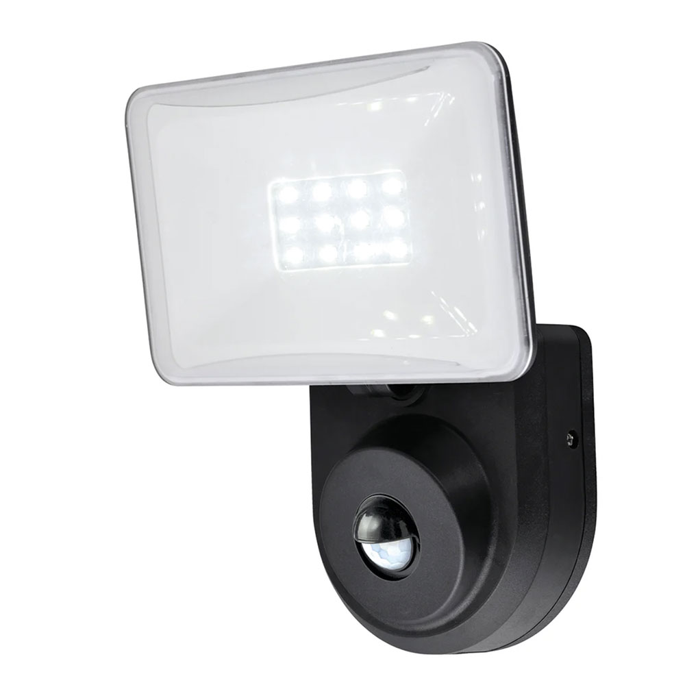 Commander 1 Light 6.5W LED Security Floodlight With Sensor Black / Cool White - 19565/06