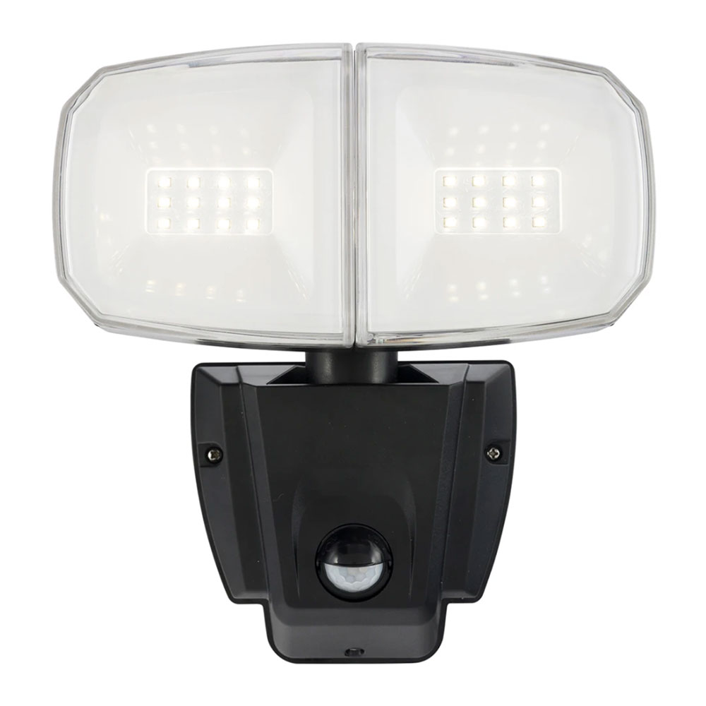 Commander 2 Light 13W LED Security Floodlight With Sensor Black / Cool White - 19567/06