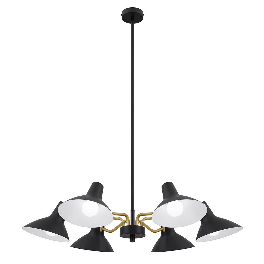 Farbon 6 Light Pendant Black - FARBON PE6-BK