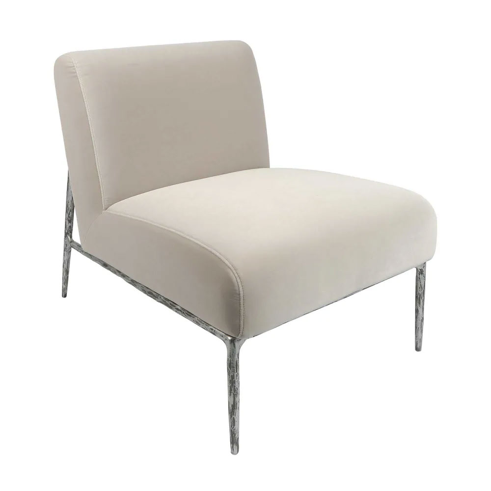 Aries Leisure Chair Pewter / Silver Velvet - FUR2517S