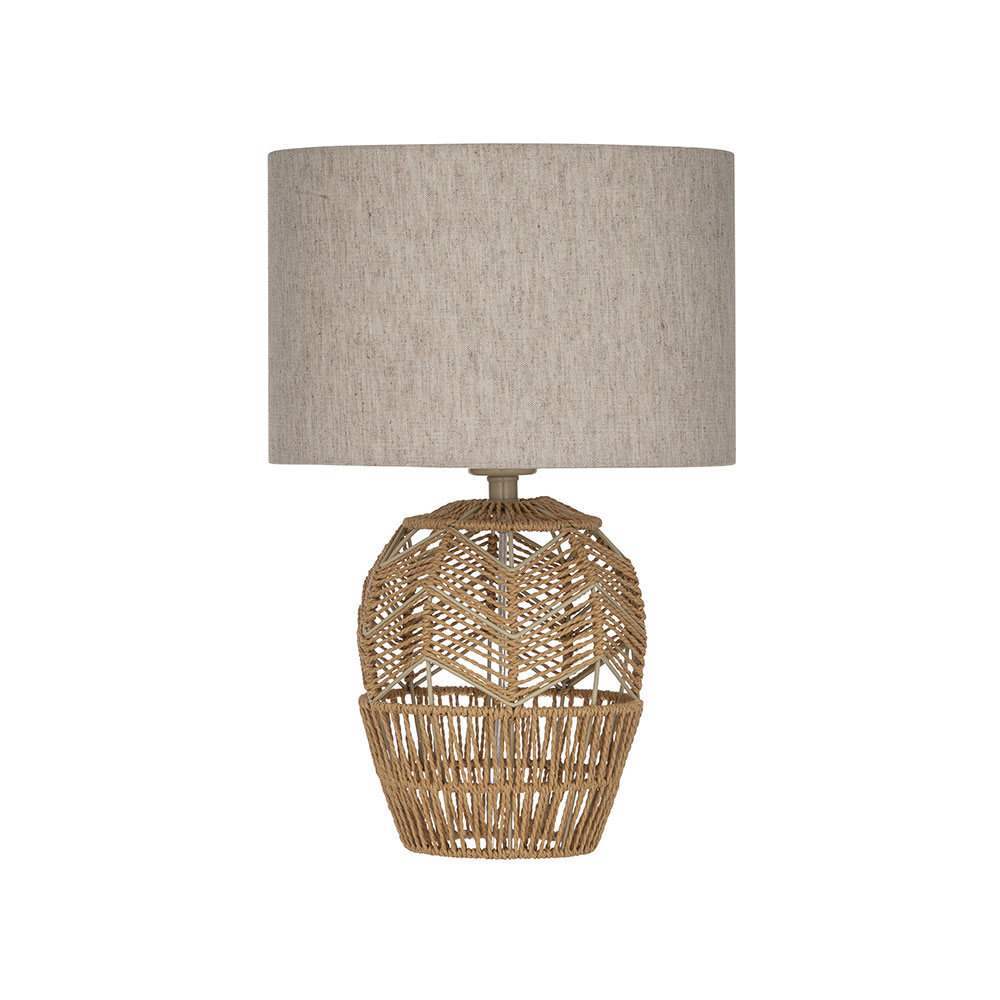 Malay Table Lamp Natural / White - JLTLAM006