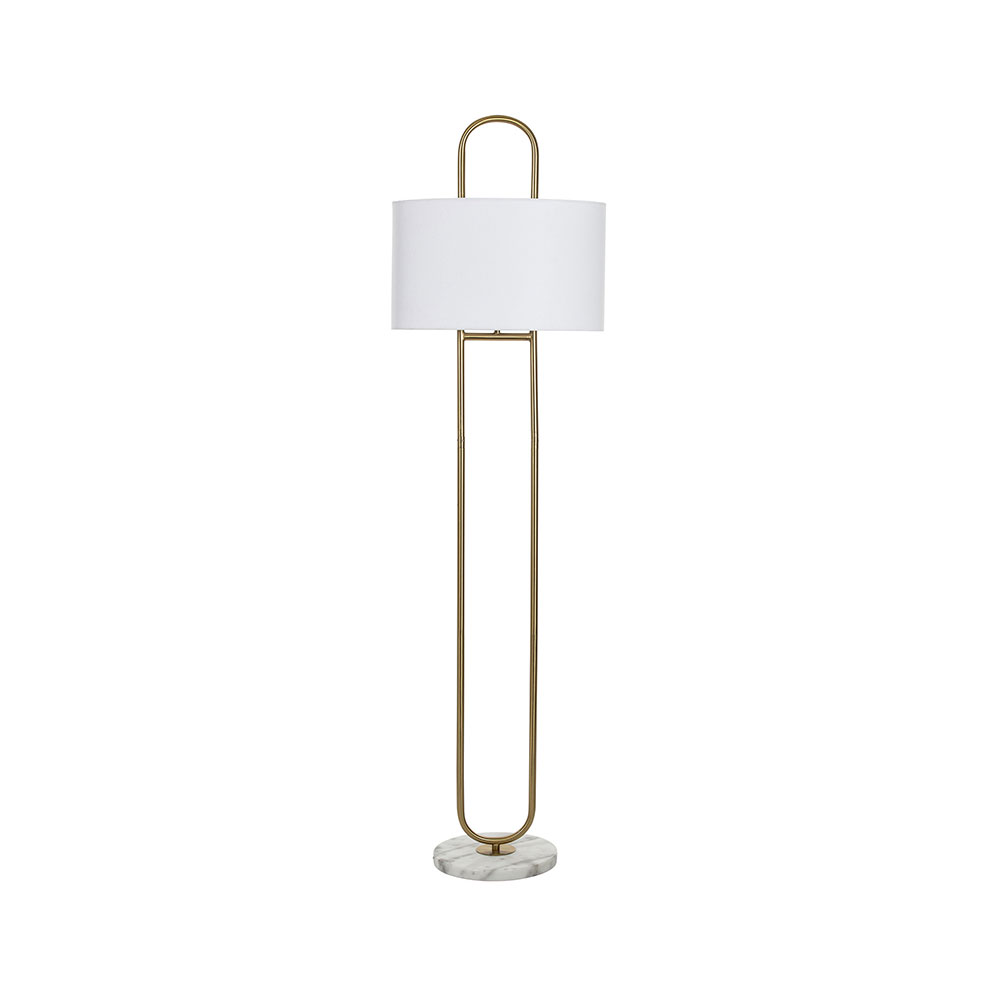 Bennesse Floor Lamp White / Brass Tone - LXFLAM001