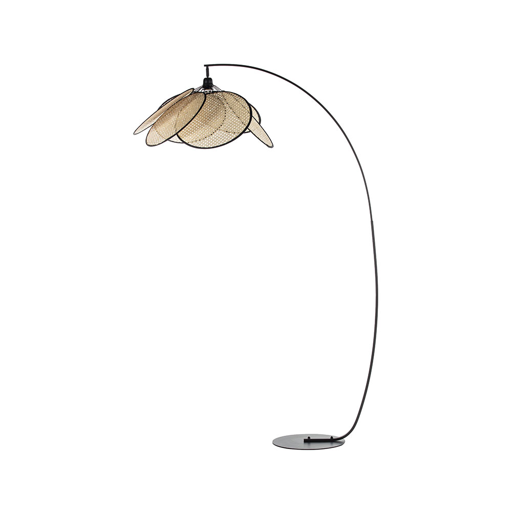 Fiore Floor Lamp Black / Natural - LXFLAM043