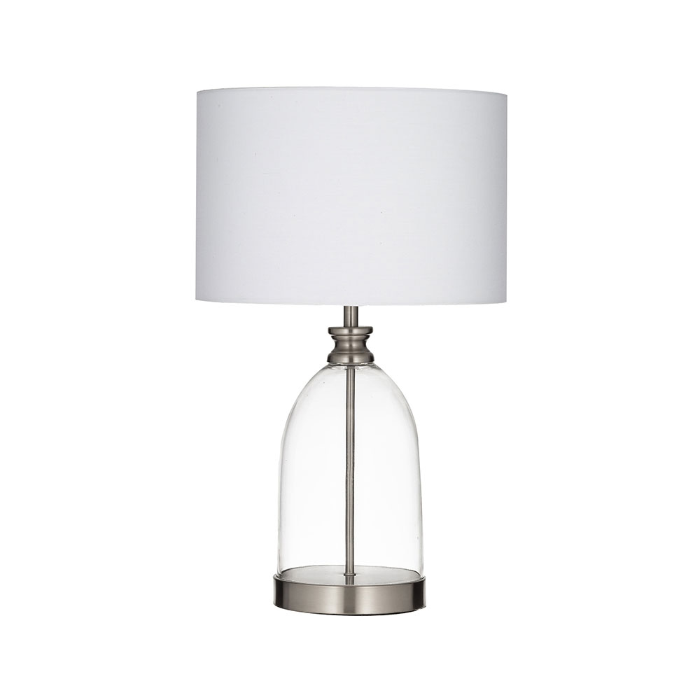 Marlow Table Lamp Clear / Silver / White - LXTLSH681