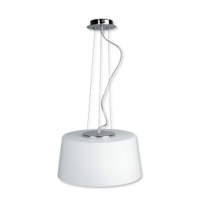 Drum Glass Pendant Chrome - QH2198-WH