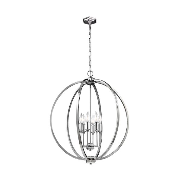 Corinne 6 Light Pendant Polished Nickel - FE/CORINNE/6P/L