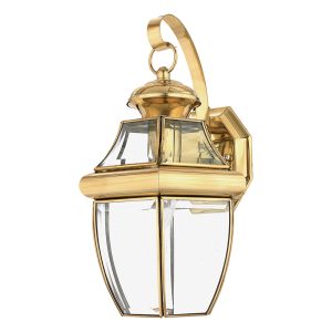 Newbury Medium Wall Lantern Polished Brass - QZ/NEWBURY2/M