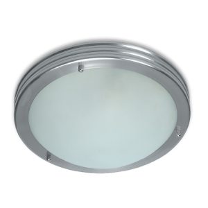 Round Acid Corrugated Ceiling Light Satin Chrome - CLL8914-SC