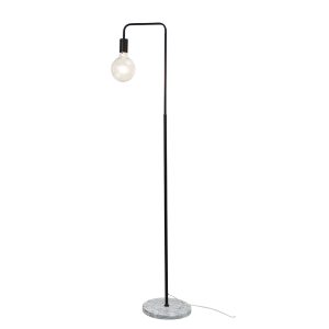 Ville Scandi Floor Lamp With Marble Base Black - OL93733BK