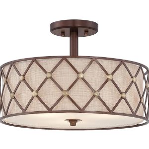 Brown Lattice Semi Flush Copper Canyon - QZ/BROWNLATT/SF