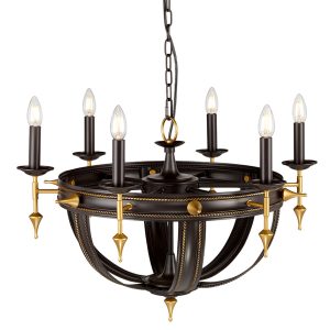 Regal 6 Light Chandelier Oil Rubbed Bronze / Gold - REGAL6