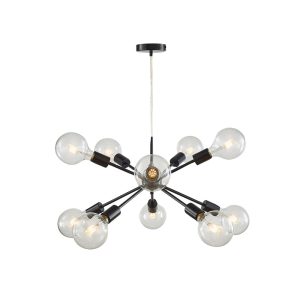 Sputnik 10 Light Groovy Satellite Pendant Black - SL63210BK