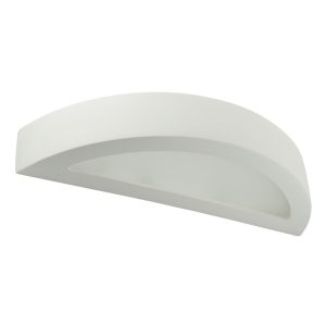 Belfiore Frosted Glass 240V E27 Raw Ceramic Wall Light - 11102