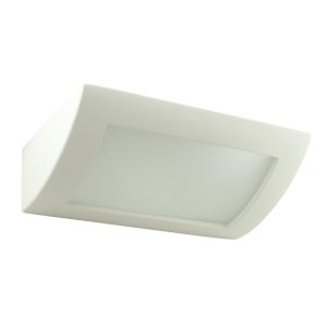 Belfiore 30cm Frosted Glass 240V E27 Raw Ceramic Wall Light - 11113
