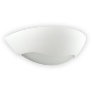 Belfiore Frosted Glass 240V E27 Raw Ceramic Wall Light - 11116