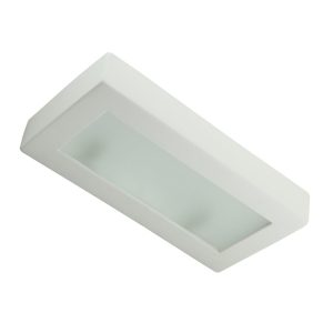 Belfiore Frosted Glass 30cm 240V E27 Raw Ceramic Wall Light - 11121