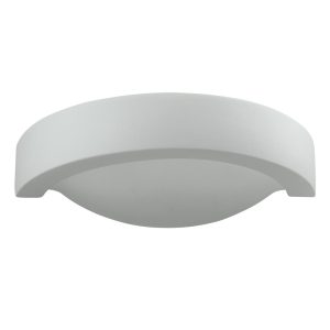 Belfiore Frosted Glass 240V E27 Raw Ceramic Wall Light - 11122