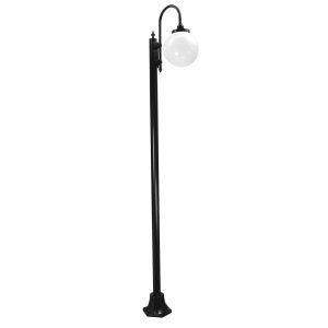 Lisbon Single Sphere Curved Arm Plain Post Light Black - 15783