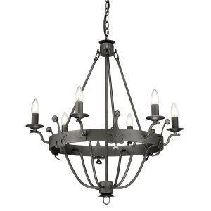 Windsor 6 Light Chandelier Graphite - WINDSOR6 GR