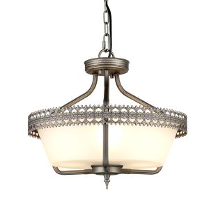 Crown 3 Light Semi Flush / Pendant Iron Gate - CROWN/SF