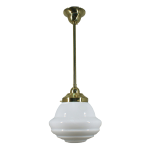 Single Rod Pendant Brass With 9" Parkville Opal Gloss Glass - 3000265