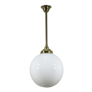 Single Rod Pendant Brass With 12" Sphere Opal Glass - 3000278