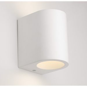 Half Clyndrical Plaster Wall Light White - WL8436