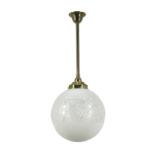 Single Rod Pendant Brass With 12" Sheffield Glass - 3000281