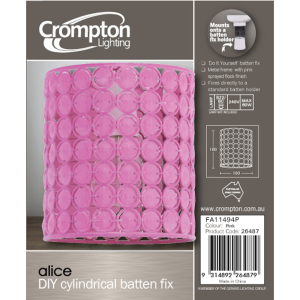 Alice Cylindrical DIY Batten Fix Pink - FA11494