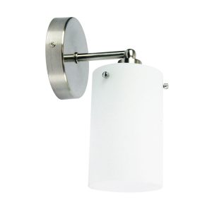 Zest 1 Light Opal Matt Wall Light Brushed Chrome - OL69217/1BC