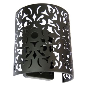 Vicky 1 Light Wrought Wall Light Black - OL68781BK