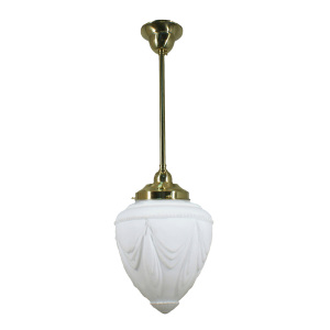 Single Rod Pendant Brass With 8" Empire Opal Matt Glass - 3001242