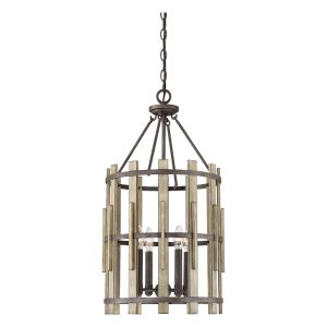 Wood Hollow 4 Light Chandelier Rustic Black - QZ/WOODHOLLOW/4P