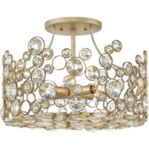 Anya 4 Light Semi Flush Mount Silver Leaf - HK/ANYA/SF