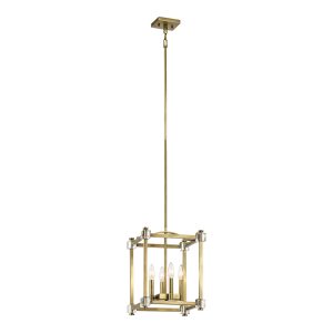 Cayden 4 Light Small Pendant Natural Brass - KL/CAYDEN/P/S