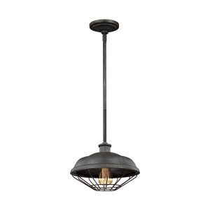 Lennex 1 Light Pendant Slated Grey Metal - FE/LENNEX/P