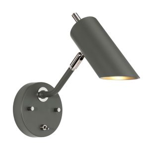 Quinto 1 Light Wall Light Dark Grey / Polished Nickel - QUINTO1 GPN